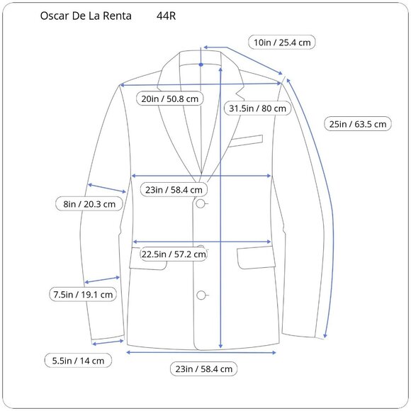 Oscar De La Renta Men's 100% Wool 3-Button 44R Vintage Sport Coat Dress Jacket - Picture 2 of 14